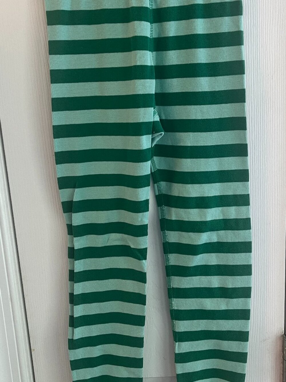 Marvel by Hanna Anderson Girls Blue & Green Stripes Leggings Size 120 sm. US 6-7